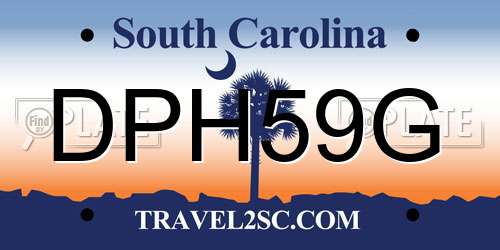 DPH59G South Carolina License Plate