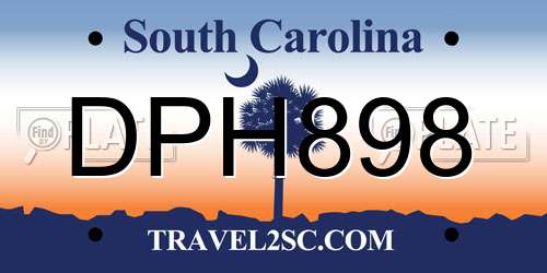 DPH898 South Carolina License Plate
