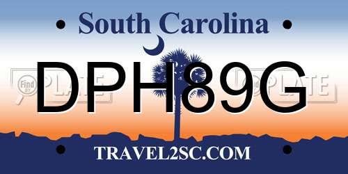 DPH89G South Carolina License Plate