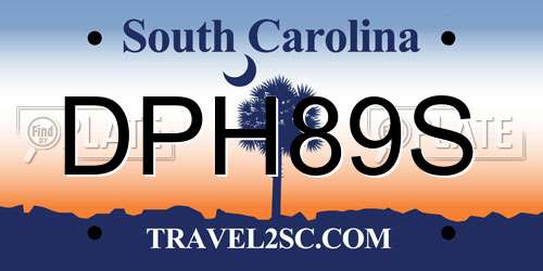 DPH89S South Carolina License Plate
