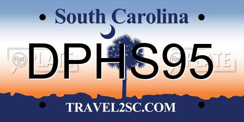 DPHS95 South Carolina License Plate