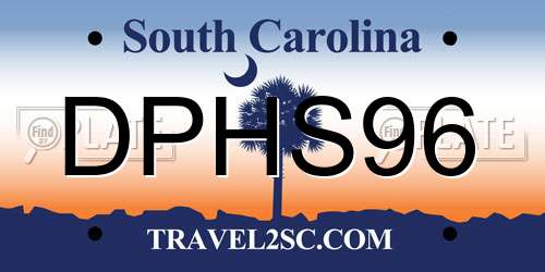 DPHS96 South Carolina License Plate