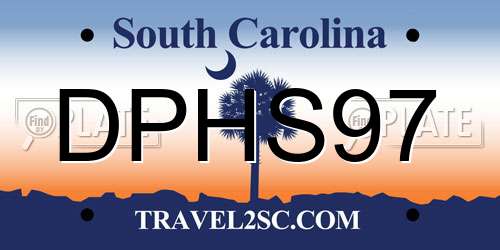 DPHS97 South Carolina License Plate