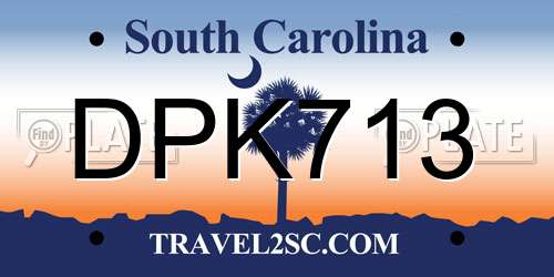 DPK713 South Carolina License Plate