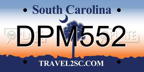 DPM552 South Carolina License Plate