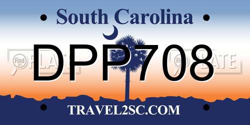 DPP708 South Carolina License Plate