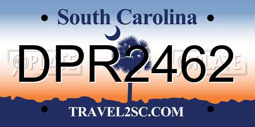 DPR2462 South Carolina License Plate