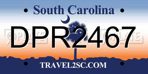 DPR2467 South Carolina License Plate