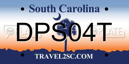 DPS04T South Carolina License Plate