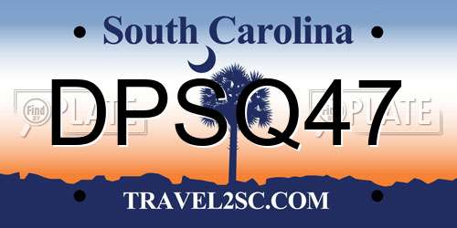 DPSQ47 South Carolina License Plate