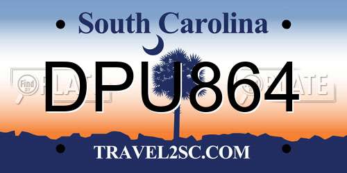 DPU864 South Carolina License Plate