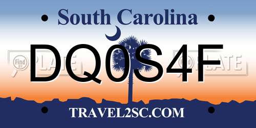 DQ0S4F South Carolina License Plate
