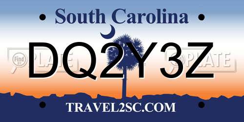 DQ2Y3Z South Carolina License Plate