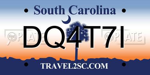DQ4T7I South Carolina License Plate
