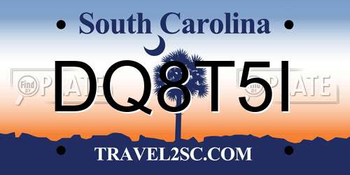 DQ8T5I South Carolina License Plate