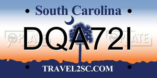 DQA72I South Carolina License Plate