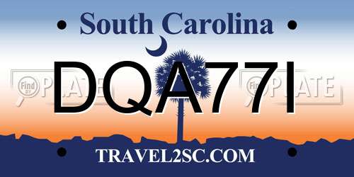 DQA77I South Carolina License Plate