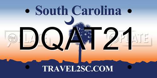 DQAT21 South Carolina License Plate
