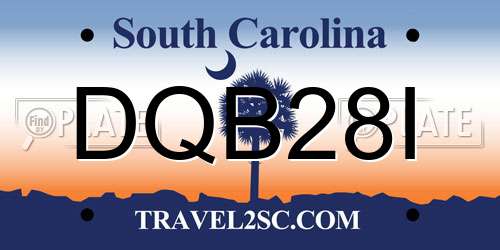 DQB28I South Carolina License Plate