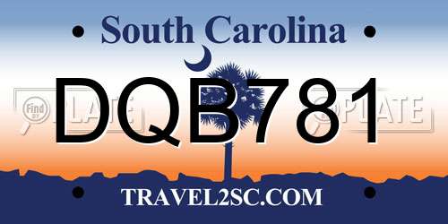 DQB781 South Carolina License Plate