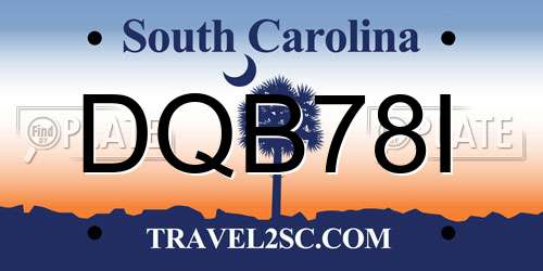 DQB78I South Carolina License Plate