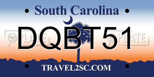 DQBT51 South Carolina License Plate