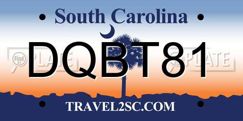 DQBT81 South Carolina License Plate