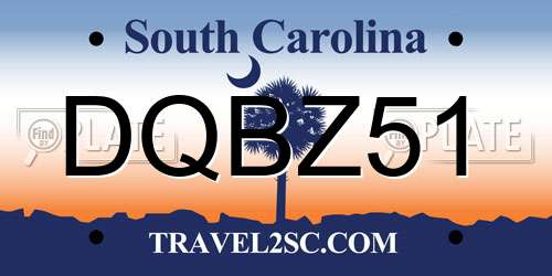 DQBZ51 South Carolina License Plate