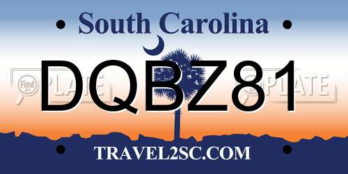 DQBZ81 South Carolina License Plate