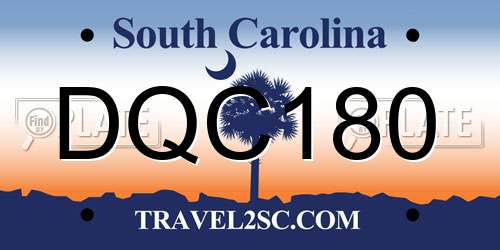 DQC180 South Carolina License Plate