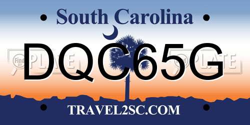 DQC65G South Carolina License Plate