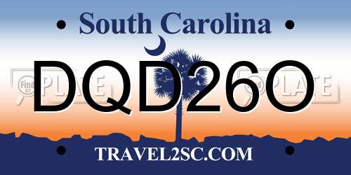 DQD26O South Carolina License Plate