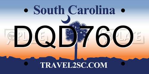 DQD76O South Carolina License Plate