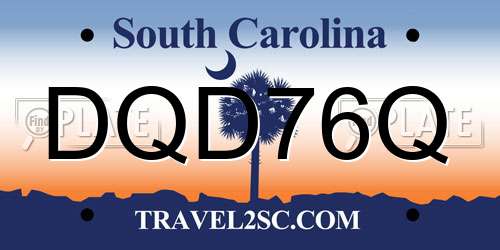 DQD76Q South Carolina License Plate