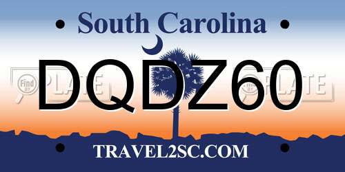 DQDZ60 South Carolina License Plate
