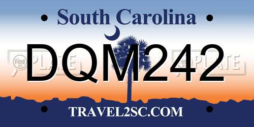 DQM242 South Carolina License Plate