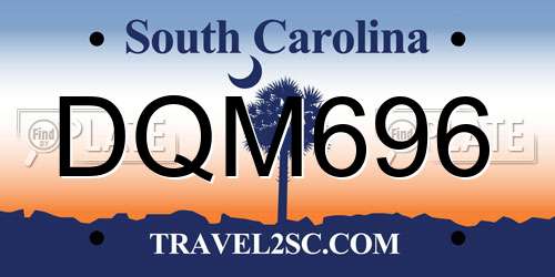DQM696 South Carolina License Plate