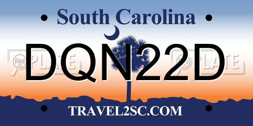 DQN22D South Carolina License Plate