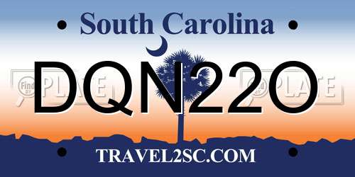 DQN22O South Carolina License Plate