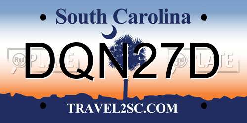 DQN27D South Carolina License Plate