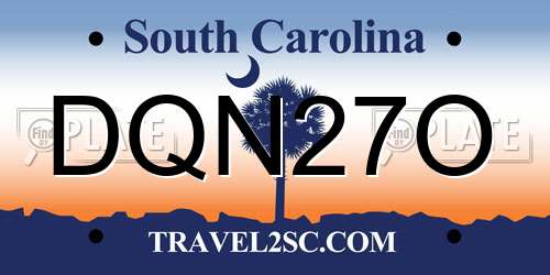 DQN27O South Carolina License Plate