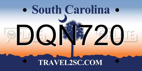 DQN720 South Carolina License Plate
