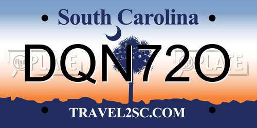 DQN72O South Carolina License Plate