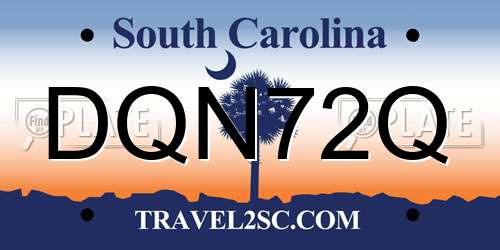 DQN72Q South Carolina License Plate