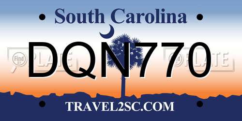 DQN770 South Carolina License Plate