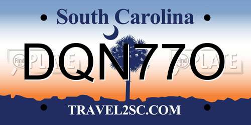 DQN77O South Carolina License Plate