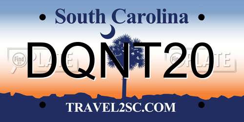 DQNT20 South Carolina License Plate