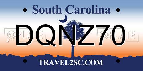 DQNZ70 South Carolina License Plate