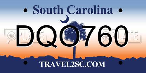 DQO760 South Carolina License Plate