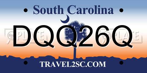 DQQ26Q South Carolina License Plate